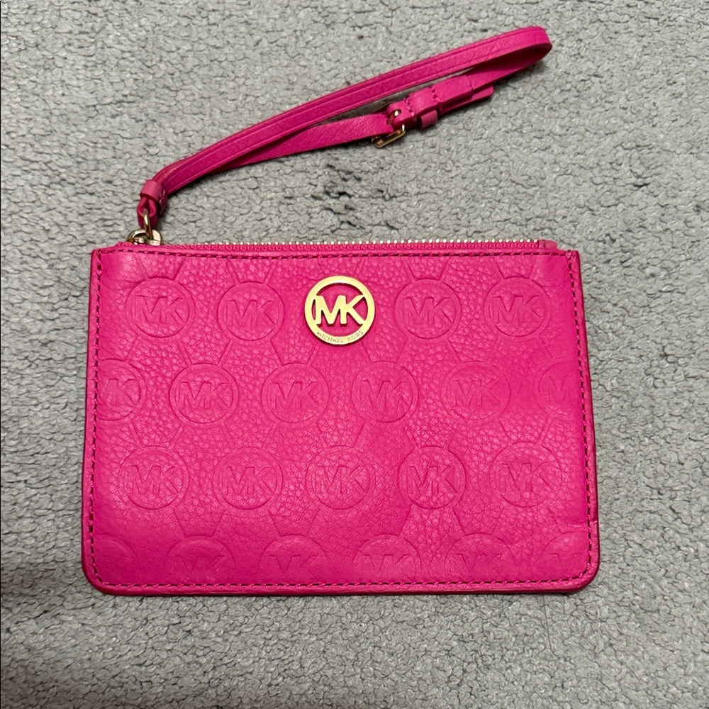 Michael Kors Fuchsia Embossed Wristlet